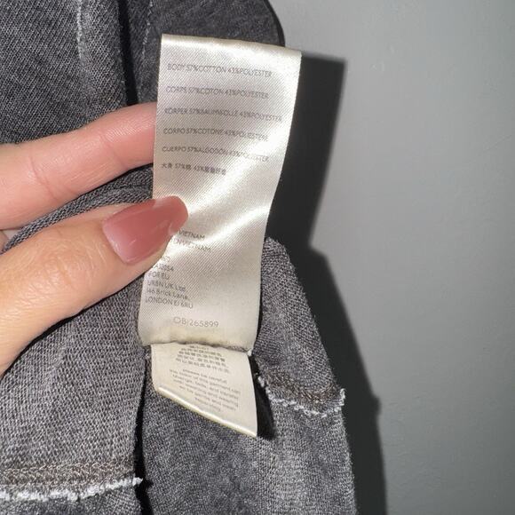 We The Free Sammie Pleated Top Woman’s Sz M Gray Oversized Raw Edge Pleated - Picture 7 of 10